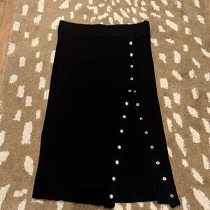 Revolve Black Snap-Down Skirt